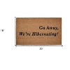 HomeRoots 18" X 30" Brown and Black Coir Go Away We Are Hibernating Outdoor Door Mat - 3 of 4