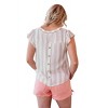 Women's Striped Button Back Top - Blu Pepper - 2 of 4