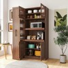 SKRAN Multi-Functional Pantry Cabinet with Pull-Out Multi-Tier Storage Shelf, 4-Door Farmhouse Storage Cabinet, Pantry Organizers for Kitchen - 2 of 4