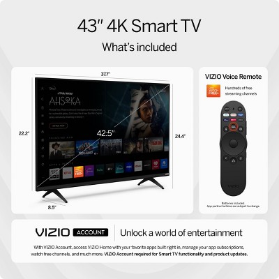 VIZIO 43" Black 4K UHD LED HDR Smart TV