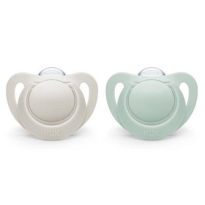 NUK For Nature Sustainable Pacifiers 0-6 Months - Light Clay Pink/Light Green - 2ct
