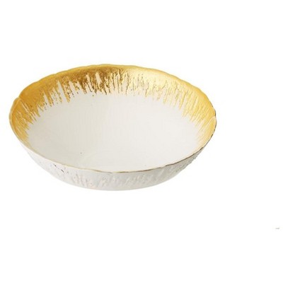 Classic Touch Individual Opaque White Bowls With Flashy Gold Design