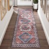 Washable Non Slip Low Pile Area Rug for Living Room Vintage Floral Indoor Carpet Stain Resistant Foldable Floor Cover - 2 of 4