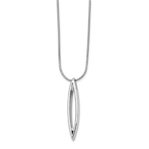 Black Bow Jewelry Diamond Accent Marquise Necklace in Rhodium Plated Silver, 18-20 Inch - 1 of 4