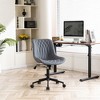 YOUNIKE Modren Office Desk Chair Leather Executive Task Chair Adjustable Swivel Makeup Rolling Vanity Chair Seat Height 17.72"-22.44" - 3 of 4