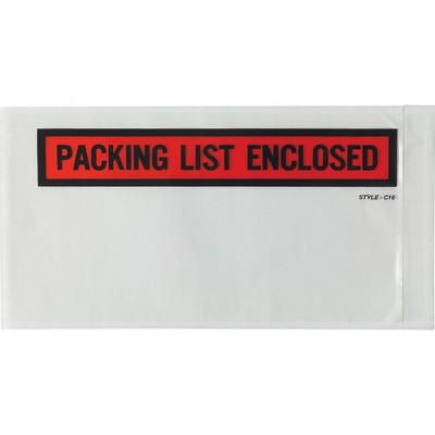 Staples Packing List Env 5 1/2"H x 10"W Red/Blk Packing List Enclosed 1000/CT CW56504