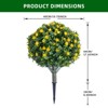 23.6" Artificial Rose Topiary Ball Trees with Ground Spike, UV Resistant Greenery Shrubs with Flowers, Fake Plants with Metal Stakes - 2 of 4