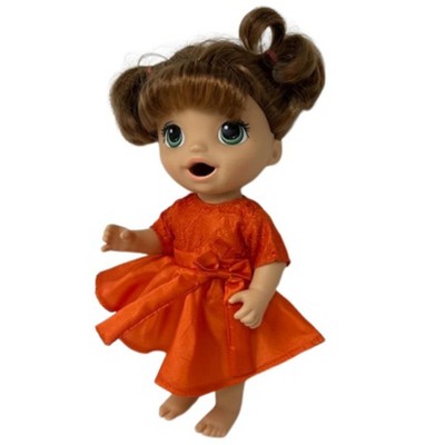 Doll Clothes Superstore Handmade Orange Party Dress Fits 12 Inch Baby Alive Dolls