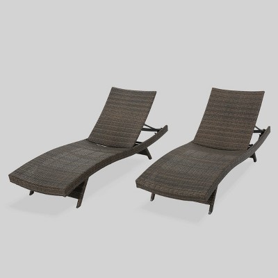 Thira 2pk Wicker Chaise Lounge Brown - Christopher Knight Home