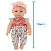 New Adventures Little Darlings: Out For A Stroll 12" Doll Flamingo Jumper Pink & Blue Outfit - 3 of 4