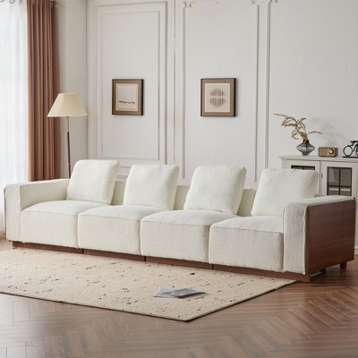 Straight Sectional Sofas 4-Seater with Modular Design, Larger Seats and Reversible Cushions