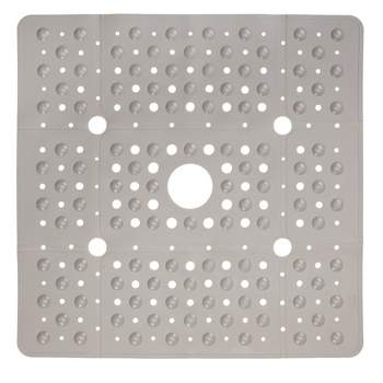 Evelots Square Shower Mat-Large-Drain Hole-Non Slip-Super Thick-164 Suction  Cups