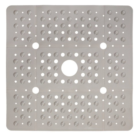 Xl Non-slip Square Shower Mat With Center Drain Hole Tan - Slipx Solutions  : Target