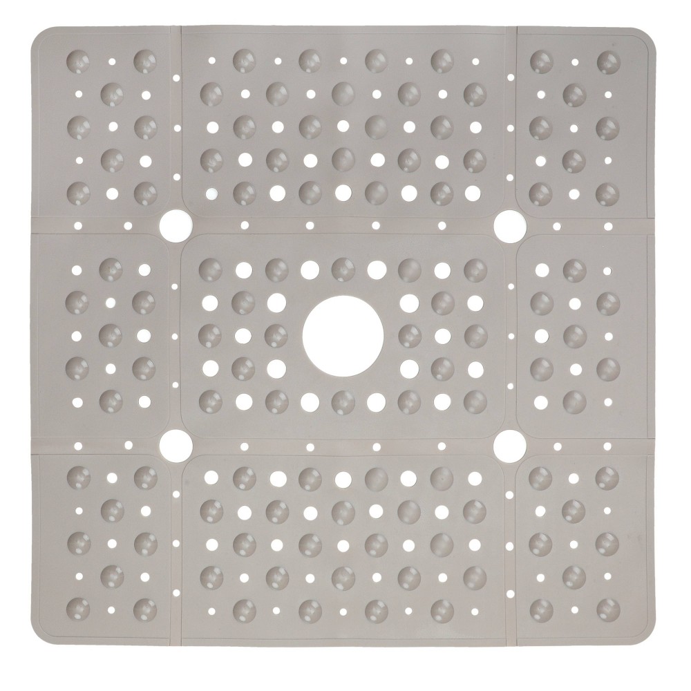 Photos - Bath Mat XL Non-Slip Square Shower Mat with Center Drain Hole Tan - Slipx Solutions