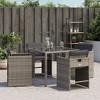 vidaXL Patio Chairs with Cushions 4 pcs Gray Poly Rattan - 3 of 4