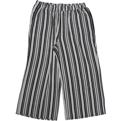 Agnes Orinda Women's Plus Size Boho Palazzo Elastic Waist Stripe Wide Leg Lounge Pants with Pocket