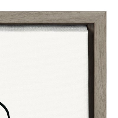 Gray Framed Botanical Sketch Print on Canvas, 18x24