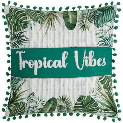 The Lakeside Collection Tropical Embroidered Accent Pillow
