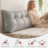 Soft Wedge Teddy Velvet Headboard Pillow w/ Side Pocket - PP Cotton Filled, Triangular Backrest Cushion for Dorm Bed - 4 of 4