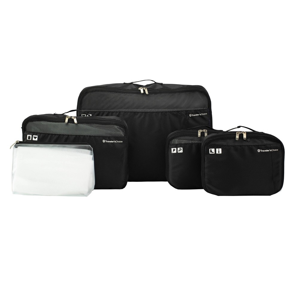 Traveler's Choice Cloverland 5pc Packing Cube Set - Black