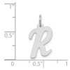 Black Bow Jewelry 14k White Gold, Madison Collection, Medium Script Initial Pendant A-W - 4 of 4