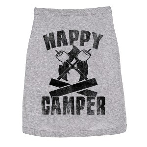 Dog Shirt Happy Camper Cute Outdoor Clothes for Family Pet - Crazy Dog Dog Shirt - 1 of 4