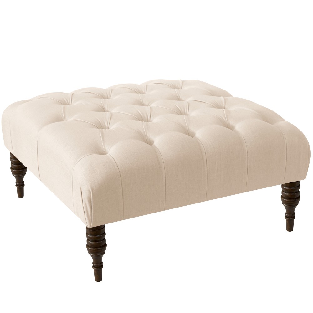 Photos - Pouffe / Bench Skyline Furniture Skyline Custom Upholstered Tufted Square Ottoman Linen T