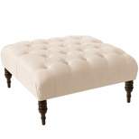 Custom Upholstered Tufted Square Ottoman - Skyline Furniture