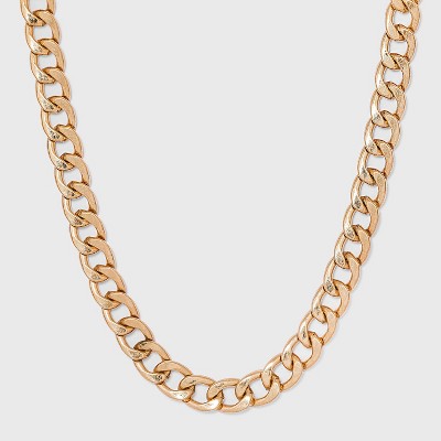 Worn Gold Curb Chain Necklace - Universal Thread™ Gold