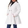 Agnes Orinda Women's Plus Size Elegant A Line Notched Lapel Double Breasted with Pockets Pea Coats - 2 of 4