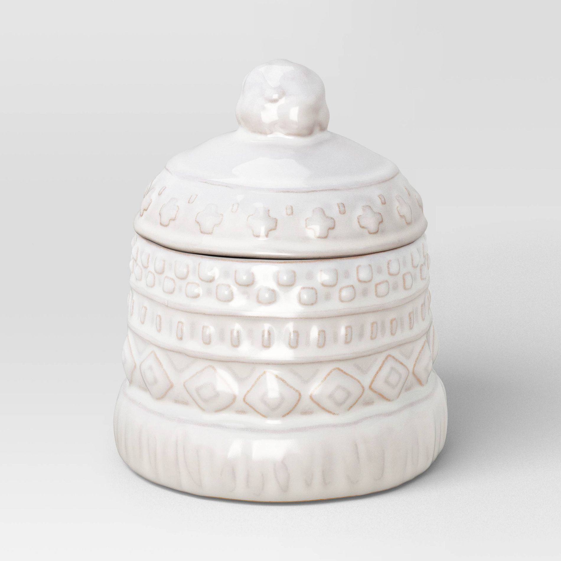 Ceramic Christmas Snow Hat Lidded Container - Room Essentials™