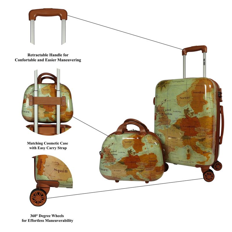 World Traveler Europe 3-Piece Expandable Spinner Luggage Set with TSA Lock, 5 of 10