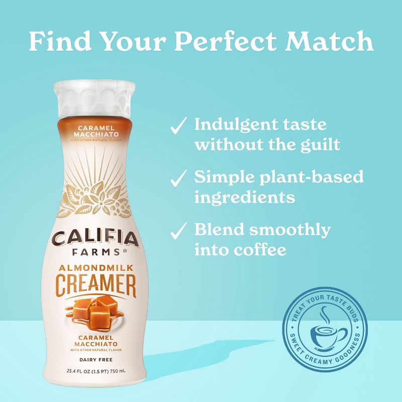 Califia Farms Caramel Macchiato Almond Milk Coffee Creamer - 25.4 fl oz, 2 of 9