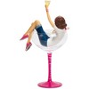 Pavilion Gift Company - Cheers to the Survivor! - 10.25" Girl in Glass with Pink Ribbon to symbolize overcoming Breast Cancer. - Drinkware - 4 of 4