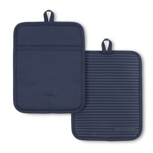 KitchenAid Ribbed Soft Silicone Pot Holder 2-Pack Set - 1 of 4