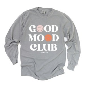 Simply Sage Market S.W.Smiley Good Mood Club Garment Dyed Long Sleeve - 1 of 4