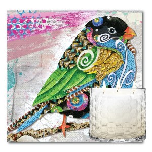Courtside Market Cafe Swirly Bird Bright Edition 13.5 oz Soy Wax Candle with 8"x8" Artboard - 1 of 2