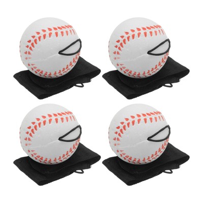 Unique Bargains Rubber Rebound Sports Wrist Ball with String for Exercise 4 Pcs White