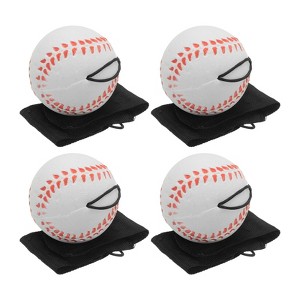 Unique Bargains Rubber Rebound Sports Wrist Ball with String for Exercise 4 Pcs White - 1 of 4