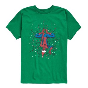 Boys' - Marvel - Holiday Lights Spider Man Short Sleeve Graphic T-Shirt - 1 of 4