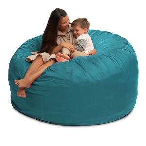 Ultimate Sack 6ft Bean Bag Chair, Oversized Comfortable Indoor Floor Lounger, Giant Foam-Filled Furniture for Relaxing, Teal Suede - 1 of 4