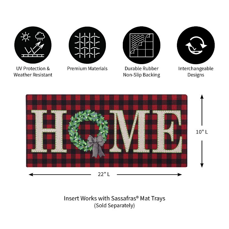 Evergreen Buffalo Check HOME Sassafras Indoor Outdoor Switch Doormat 1'10"x10" Red, 3 of 7