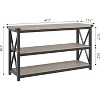 47-Inch Industrial Console Table with 3 Storage Shelves, Long Rectangular Entryway Table, Sofa Table for Hallway, Living Room, Bedroom - 2 of 4