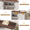 Farmhouse TV Stand for 75 in Television, Wood Entertainment Center with Storage & Barn Doors, Adjustable Shelf Media TV Console Table Cabinet - 4 of 4