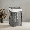 Laundry Hamper with Lid 17.2 Gallon Rattan Clothes Laundry Basket with Lid and Handles Foldable Removable Liner for Laundry Room - 3 of 4