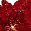 Northlight 20" Lighted Red Velvet Poinsettia Christmas Stem Spray - 4 of 4