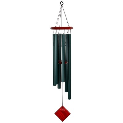 Evergreen 37" Green Aluminum and Wood Wind Chime