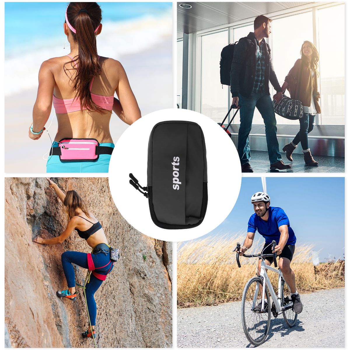 Unique Bargains Phone Holder Arm Bands with Zipper 1 Pc - thumbnail 4