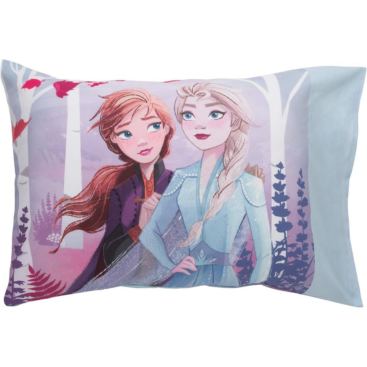 Disney Frozen 4-Piece Toddler Bedding Set, Elsa, Anna & Olaf Comforter, Sheets & Pillowcase, Ice Blue and Lavender - thumbnail 5