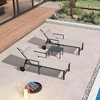 PURPLE LEAF Patio Lounge Chair Set of 3 Outdoor Chaise Lounger with Armrest Side Table and Wheels Sunbathing Tanning Recliner Including Pillows - 2 of 4